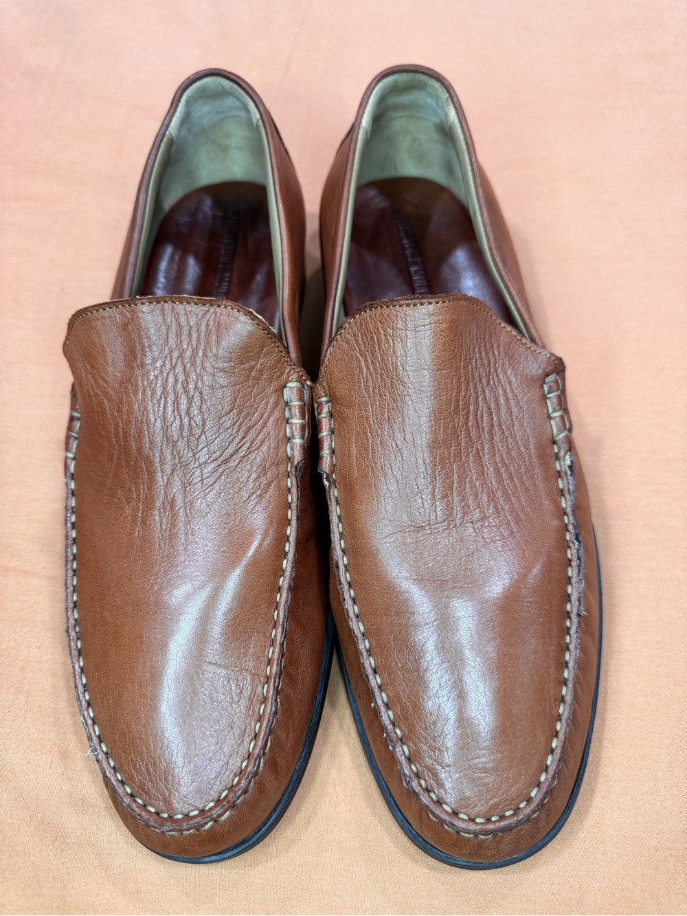 Johnston & Murphy Men’s Brown Leather Slip-On Loafers Size 9.5